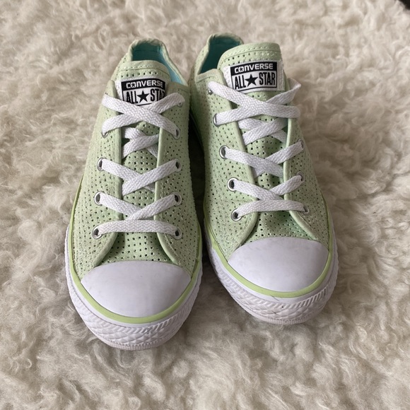 Kids mint green perforated converse. Green converse. Mint green converse kids - Picture 9 of 9